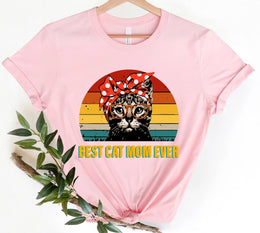 Best Cat Mom Ever Funny Shirt Women Vintage Gift for Her Cat Lover Gift Cat Mom Gift for Mom Cat Mom Tshirt Mothers Day