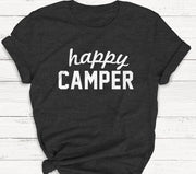 Happy Camper Shirt Camping Outdoor Summer Adventure Explore Nature Unisex Vintage T-Shirt Retro
